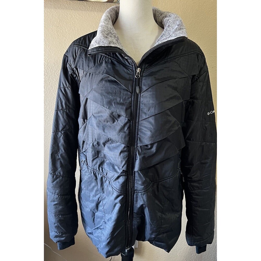 Columbia Jacket Womens 2X Black Omni-Heat Omni-shield Quilted  Plus Size 2XL